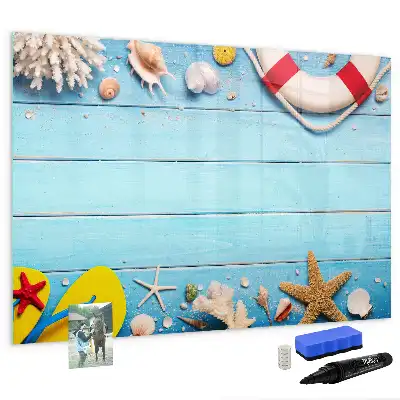 Beschrijfbaar glazen magneetbord met design