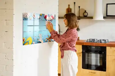 Beschrijfbaar glazen magneetbord met design