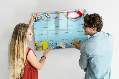 Beschrijfbaar glazen magneetbord met design