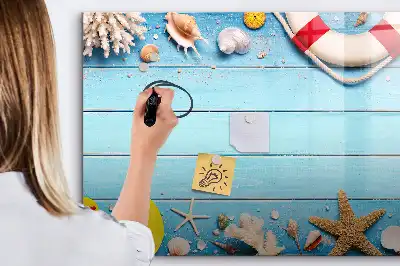 Beschrijfbaar glazen magneetbord met design