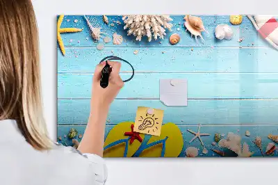 Beschrijfbaar glazen magneetbord met design