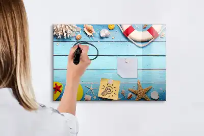 Beschrijfbaar glazen magneetbord met design