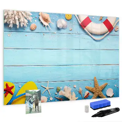 Beschrijfbaar glazen magneetbord met design
