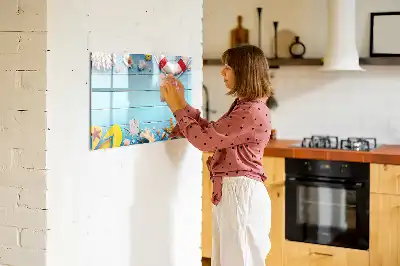 Beschrijfbaar glazen magneetbord met design