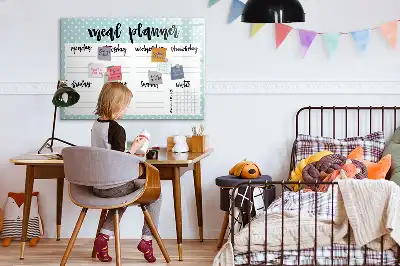 Maaltijdplanner beschrijfbaar glazen magneetbord met design