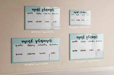 Maaltijdplanner beschrijfbaar glazen magneetbord met design