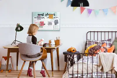 Maaltijdplanner beschrijfbaar glazen magneetbord met design