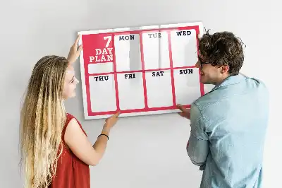 Glazen weekplanner beschrijfbaar magneetbord met design