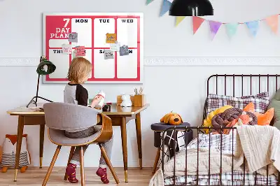 Glazen weekplanner beschrijfbaar magneetbord met design