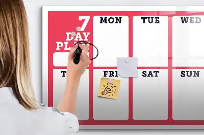 Glazen weekplanner beschrijfbaar magneetbord met design