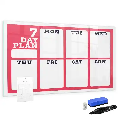 Glazen weekplanner beschrijfbaar magneetbord met design