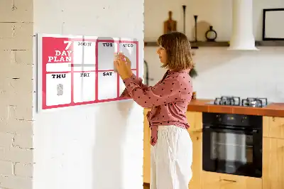 Glazen weekplanner beschrijfbaar magneetbord met design