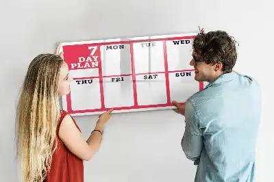 Glazen weekplanner beschrijfbaar magneetbord met design