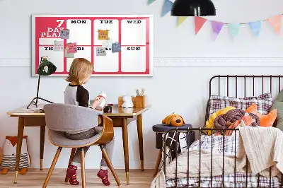 Glazen weekplanner beschrijfbaar magneetbord met design