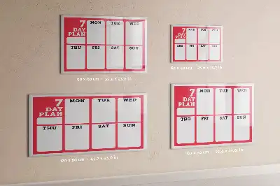 Glazen weekplanner beschrijfbaar magneetbord met design