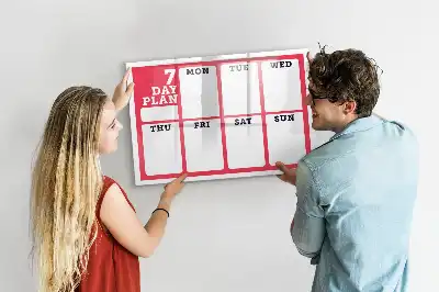 Glazen weekplanner beschrijfbaar magneetbord met design
