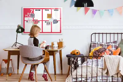 Glazen weekplanner beschrijfbaar magneetbord met design