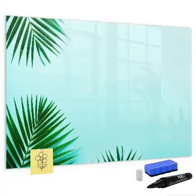 Magnetisch glazen schrijfbord met motief van palmbladeren