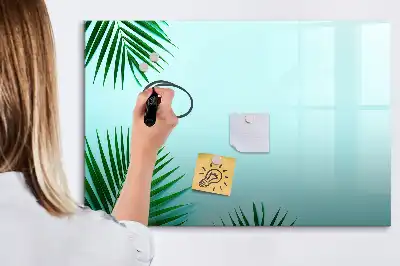Magnetisch glazen schrijfbord met motief van palmbladeren