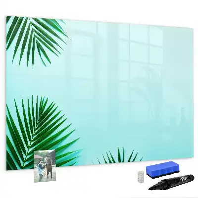 Magnetisch glazen schrijfbord met motief van palmbladeren