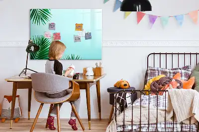 Magnetisch glazen schrijfbord met motief van palmbladeren