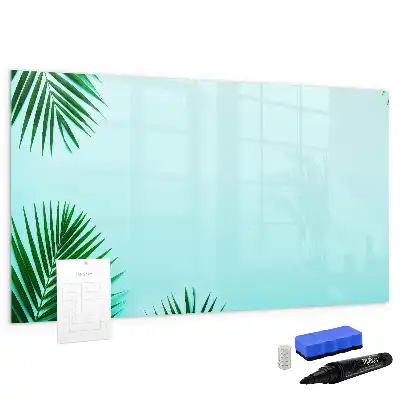 Magnetisch glazen schrijfbord met motief van palmbladeren