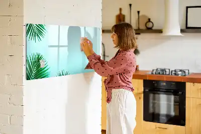 Magnetisch glazen schrijfbord met motief van palmbladeren