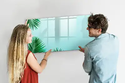 Magnetisch glazen schrijfbord met motief van palmbladeren