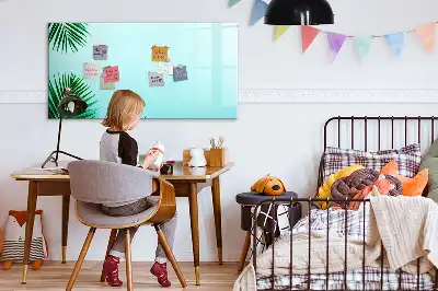 Magnetisch glazen schrijfbord met motief van palmbladeren