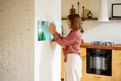 Magnetisch glazen schrijfbord met motief van palmbladeren