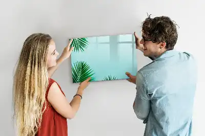 Magnetisch glazen schrijfbord met motief van palmbladeren