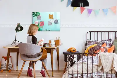 Magnetisch glazen schrijfbord met motief van palmbladeren
