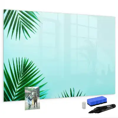 Magnetisch glazen schrijfbord met motief van palmbladeren
