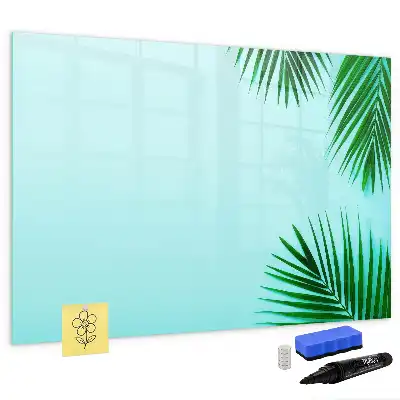 Beschrijfbaar glazen magneetbord met design met exotische bladeren