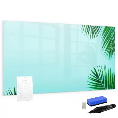 Beschrijfbaar glazen magneetbord met design met exotische bladeren