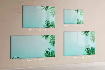 Beschrijfbaar glazen magneetbord met design met exotische bladeren