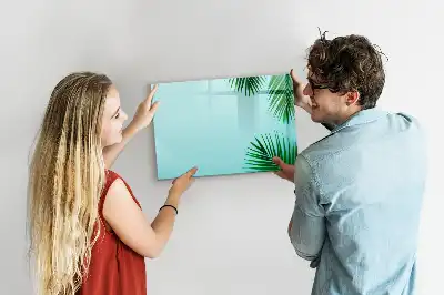 Beschrijfbaar glazen magneetbord met design met exotische bladeren
