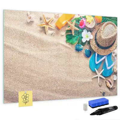 Beschrijfbaar glazen magneetbord met decoratief design voor zomerse accessoires