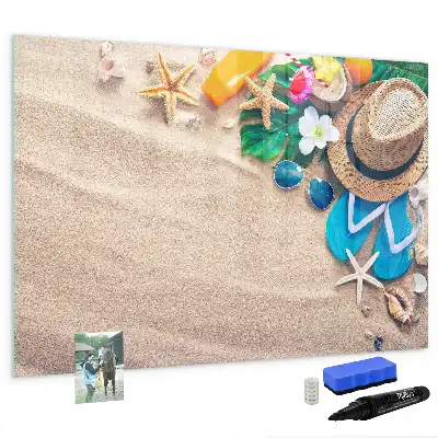 Beschrijfbaar glazen magneetbord met decoratief design voor zomerse accessoires