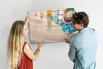 Beschrijfbaar glazen magneetbord met decoratief design voor zomerse accessoires