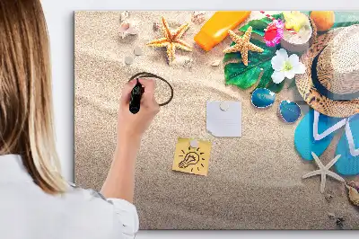 Beschrijfbaar glazen magneetbord met decoratief design voor zomerse accessoires