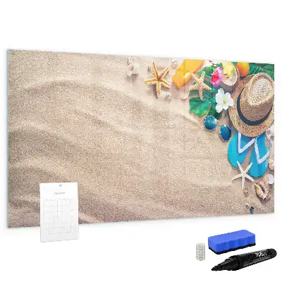 Beschrijfbaar glazen magneetbord met decoratief design voor zomerse accessoires