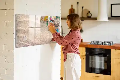 Beschrijfbaar glazen magneetbord met decoratief design voor zomerse accessoires