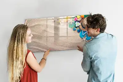 Beschrijfbaar glazen magneetbord met decoratief design voor zomerse accessoires
