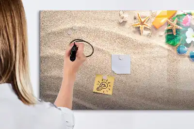 Beschrijfbaar glazen magneetbord met decoratief design voor zomerse accessoires