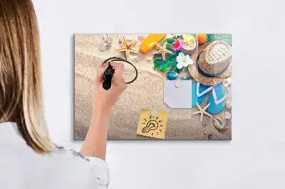 Beschrijfbaar glazen magneetbord met decoratief design voor zomerse accessoires