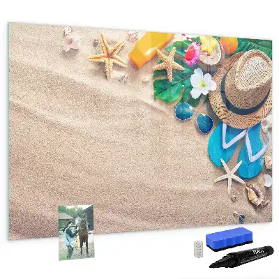 Beschrijfbaar glazen magneetbord met decoratief design voor zomerse accessoires