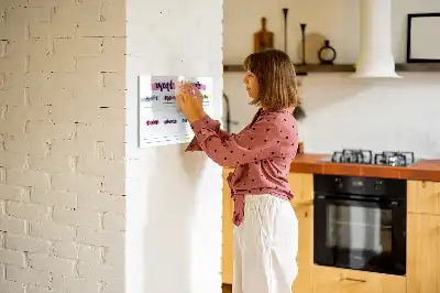 Glazen magneetbord beschrijfbaar met wekelijks menu design