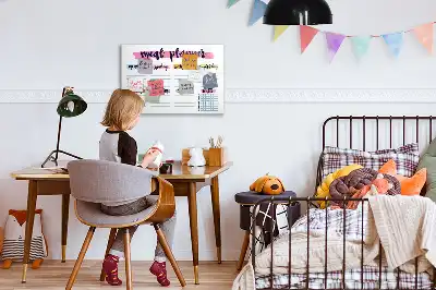 Glazen magneetbord beschrijfbaar met wekelijks menu design