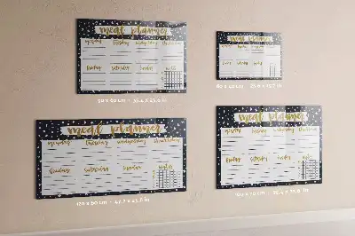 Beschrijfbaar glazen magneetbord met maaltijdplanner en sterrendesign